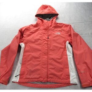 The North Face Jacket‎ Womens XS Peach Colorblock Hyvent Hooded Ripstop Rain